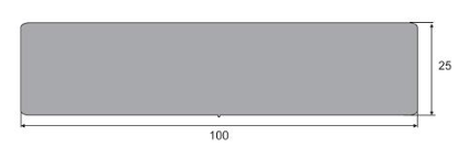perfil de borracha retangulat exemplificando altura x largura